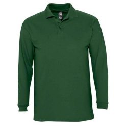 Koszulka Polo Z Długim Rękawem Dla Dorosłych Unisex Winter II. Zielone bluzki SOL'S, m, bez wzorów, casualowe, bez kołnierzyka, bez ramiączek. Za 107.99 zł.