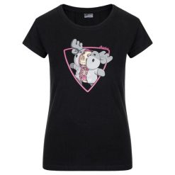 Damski bawełniany t-shirt Kilpi ALBION-W. Czarne t-shirty Kilpi, xs, bez wzorów, z bawełny, bez kołnierzyka, bez ramiączek. Za 60.57 zł.