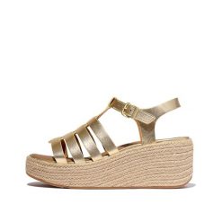 Klapki na koturnie w stylu rybaka damskie FitFlop Platfforms. Szare klapki FIT FLOP, bez wzorów, bez obcasa, na koturnie. Za 695.00 zł.
