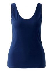 Miss Lagotte Top w kolorze granatowym rozmiar: 44. Niebieskie topy Miss Lagotte, bez wzorów, bez kołnierzyka, bez ramiączek. Za 78.99 zł.