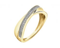 Pierścionek z żółtego złota z diamentami - 0,07 ct - próba 585. Żółte pierścionki Apart, z diamentem, złote. Za 2,990.00 zł.