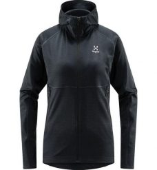 HAGLOFS Bluza damska SKUTA HOOD WOMEN True Black-M. Czarne bluzy sportowe Haglöfs, m, bez wzorów, z materiału, z kapturem. Za 230.90 zł.