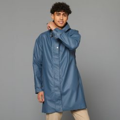 Parka na rower miejski Btwin 540 unisex przeciwdeszczowa. Niebieskie parki B'TWIN, s, z materiału, sportowe, bez kaptura. Za 339.99 zł.
