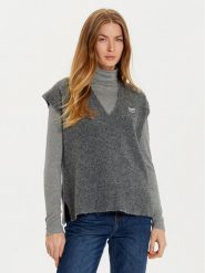 Liu Jo Sweter WF4432 MA49P Szary Regular Fit. Szare swetry Liu Jo, xl, bez wzorów, z syntetyku, bez ramiączek. Za 309.99 zł.