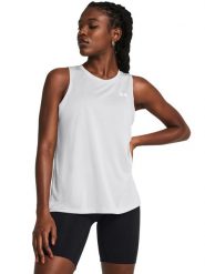 Under Armour Top sportowy w kolorze szarym rozmiar: XL. Szare koszulki sportowe Under Armour, bez wzorów, z materiału, bez ramiączek, outdoorowe. Za 77.95 zł.