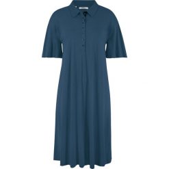 Sukienka shirtowa z kołnierzykiem polo bonprix ciemnoniebieski. Niebieskie sukienki bonprix, bez wzorów, bez kołnierzyka, bez ramiączek. Za 37.99 zł.