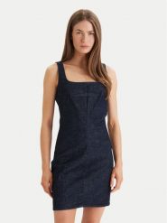 Calvin Klein Sukienka codzienna Sculpt LV047F793G Granatowy Slim Fit. Niebieskie sukienki Calvin Klein, na co dzień, xs, bez wzorów, z syntetyku, bez kołnierzyka, bez ramiączek, proste. Za 529.99 zł.