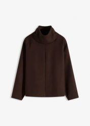 Sweter z golfem. Białe golfy bonprix, bez wzorów, bez ramiączek. Za 124.99 zł.