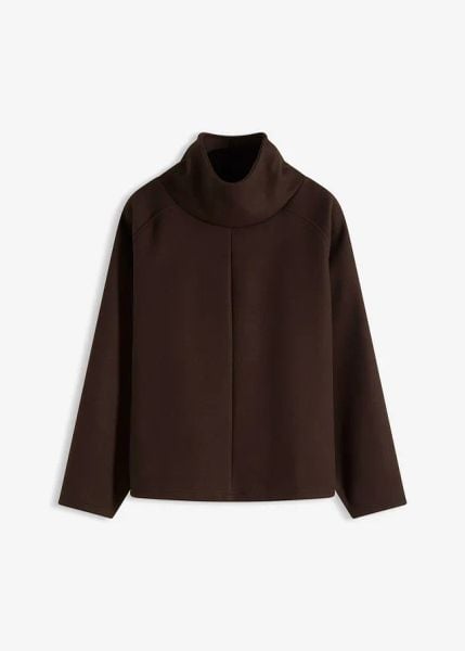Sweter z golfem. Białe golfy bonprix, bez wzorów, bez ramiączek. Za 124.99 zł.