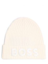 BOSS Czapka Kobiety wełna ze strzyży biały, ONE SIZE. Białe czapki Boss, bez wzorów, z wełny. Za 399.95 zł.