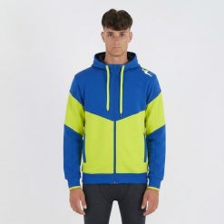 Slim Fit Bluza z Kapturem z Bawełny Playmaker. Niebieskie bluzy ELPLAYER, l, bez wzorów, z bawełny, z kapturem. Za 92.00 zł.