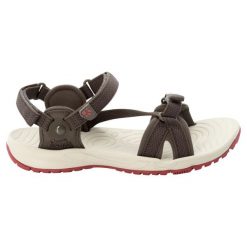 Damskie sandały na wędrówki Jack Wolfskin Lakewood Ride. Brązowe sandały Jack Wolfskin, bez wzorów, sportowe, bez obcasa, bez zapięcia. Za 283.50 zł.