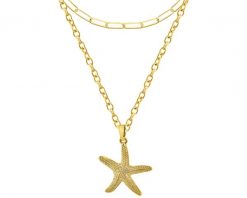 Naszyjnik z mosiądzu pozłacany - rozgwiazda. Naszyjniki Artelioni, pozłacane. Za 179.00 zł.