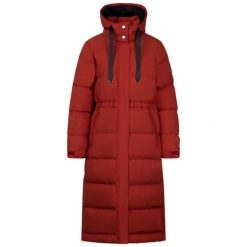 Trespass Colter - Damska kurtka przeciwdeszczowa Burnt Sienna. Czerwone kurtki sportowe Trespass, bez wzorów, z puchu, bez kaptura, trekkingowe. W wyprzedaży za 490.10 zł.