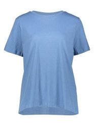 ONLY Carmakoma Koszulka w kolorze błękitnym rozmiar: XS-40/42. Niebieskie bluzki Only Carmakoma, xs, bez wzorów, z bawełny, bez kołnierzyka, bez ramiączek. Za 60.99 zł.