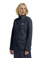 Jack Wolfskin Kurtka polarowa "Moonrise" w kolorze granatowym rozmiar: M. Niebieskie swetry Jack Wolfskin, m, bez wzorów, z materiału, bez ramiączek. Za 176.08 zł.