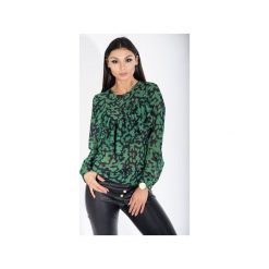 Bluzka we wzory z delikatnej tkaniny z żabotem na biuście. Zielone bluzki Bird, bez wzorów, z tkaniny, bez kołnierzyka, bez ramiączek. Za 236.00 zł.