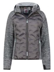Geographical Norway Kurtka polarowa "Tagada" w kolorze czarno-szarym rozmiar: M. Czarne swetry Geographical Norway, m, z aplikacjami, z materiału, bez ramiączek. Za 131.74 zł.