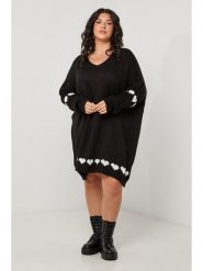 Curvy Lady Sukienka dzianinowa w kolorze czarnym rozmiar: 40/42. Czarne sukienki Curvy Lady, bez wzorów, z dzianiny, klasyczne, bez kołnierzyka, bez ramiączek, midi. Za 143.99 zł.