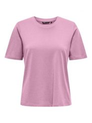 ONLY T-Shirt 15270390 Różowy Regular Fit. Czerwone t-shirty Only, m, bez wzorów, z bawełny, bez kołnierzyka, bez ramiączek. Za 49.99 zł.