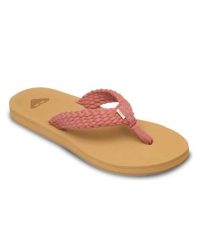 Sandały dla Kobiety PORTO Pomarańczowy. Brązowe sandały Roxy, bez wzorów, z bawełny, bez obcasa, bez zapięcia. Za 129.99 zł.