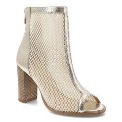 Botki damskie Armodo, cholewka ze skóry naturalnej eleganckie na wysokim obcasie, złote, DS-975. Żółte botki Armodo, bez wzorów, ze skóry, bez obcasa, bez zapięcia. Za 509.00 zł.