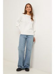 Soft Cashmere Sweter w kolorze białym rozmiar: 38/40. Białe swetry Soft Cashmere, bez wzorów, bez ramiączek. Za 160.96 zł.