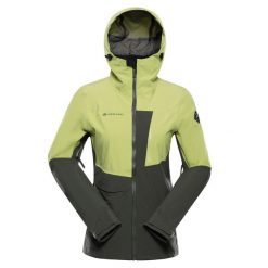 Kurtka damska trekkingowa wodoodporna Alpine Pro Zarra 2. Zielone kurtki sportowe Alpine Pro, bez wzorów, z hardshellu, bez kaptura, trekkingowe. Za 899.00 zł.