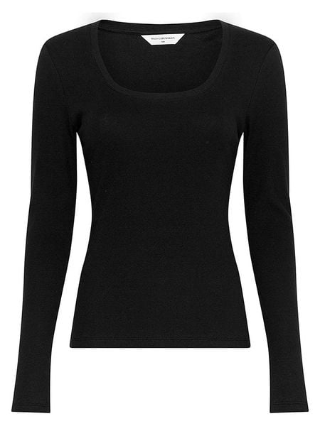 MOSS COPENHAGEN Koszulka w kolorze czarnym rozmiar: S/M. Czarne bluzki Moss Copenhagen, m, bez wzorów, bez kołnierzyka, bez ramiączek. Za 109.95 zł.