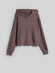 4F Bluza dresowa regular z modalem damska - brązowa XL. Brązowe bluzy sportowe 4f, xl, bez wzorów, z dresówki, z kapturem. Za 199.99 zł.
