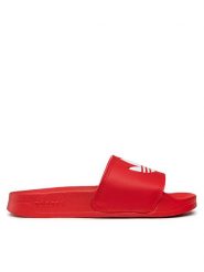 Adidas Klapki adilette Lite FU8296 Czerwony. Czerwone klapki Adidas, bez wzorów, ze skóry, bez obcasa. Za 139.99 zł.