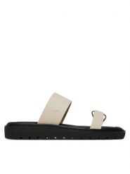 Calvin Klein Jeans Klapki Rope Sandal Soft Lth Mg YW0YW01864 Écru. Klapki Calvin Klein Jeans, bez wzorów, z jeansu, bez obcasa. Za 359.99 zł.
