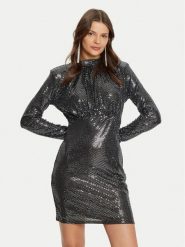 Vero Moda Sukienka koktajlowa Evaline 10317040 Srebrny Slim Fit. Szare sukienki Vero Moda, xs, bez wzorów, z syntetyku, wizytowe, bez kołnierzyka, bez ramiączek. Za 89.99 zł.