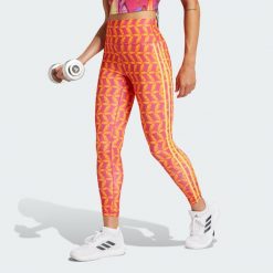 Legginsy adidas x FARM Rio 7/8. Brązowe legginsy Adidas, s, bez wzorów, z materiału. W wyprzedaży za 167.40 zł.
