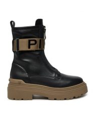 PINKO Botki Mia 13 SD0219P061 Czarny. Czarne botki Pinko, bez wzorów, ze skóry, bez obcasa, na płaskiej podeszwie, bez zapięcia. Za 1,349.00 zł.