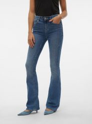 Vero Moda Dżinsy - Flared fit - w kolorze niebieskim rozmiar: L/L30. Niebieskie jeansy Vero Moda, l, z aplikacjami. Za 140.86 zł.