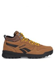 Reebok Botki H1-002 WW Brązowy. Brązowe botki Reebok, bez wzorów, z materiału, bez obcasa, na płaskiej podeszwie, bez zapięcia. Za 259.99 zł.