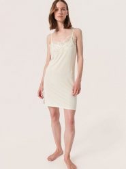 Soaked in Luxury Sukienka "Clara" w kolorze kremowym rozmiar: XS. Brązowe sukienki Soaked in Luxury, xs, bez wzorów, z koronki, bez kołnierzyka, bez ramiączek, mini. Za 69.99 zł.