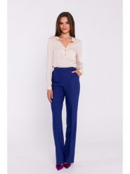 Stylove Spodnie w kolorze granatowym rozmiar: XL. Niebieskie spodnie materiałowe Stylove, xl, bez wzorów, z materiału, z podwyższonym stanem. Za 217.95 zł.
