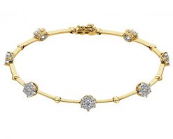 Bransoletka z żółtego i białego złota z brylantami - 19 cm - 0,90 ct - próba 585. Białe bransoletki Apart, z brylantem, złote. Za 15,990.00 zł.