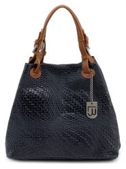 Lucca Baldi Skórzana torebka "Sarzana" w kolorze granatowym - 37 x 45 x 15 cm rozmiar: onesize. Niebieskie torby na ramię Lucca Baldi, bez wzorów, z materiału, na ramię, bez dodatków. Za 304.99 zł.