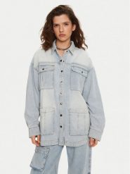 One Teaspoon Koszula jeansowa 26628 Niebieski Relaxed Fit. Niebieskie koszule One Teaspoon, s, bez wzorów, z bawełny, bez kołnierzyka, bez ramiączek. Za 479.99 zł.