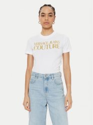 Versace Jeans Couture T-Shirt 78HAHT01 Biały Regular Fit. Białe t-shirty Versace Jeans Couture, m, bez wzorów, z bawełny, bez kołnierzyka, bez ramiączek. Za 289.99 zł.