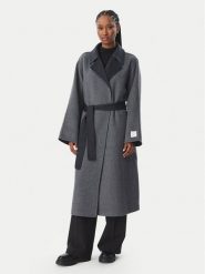 Calvin Klein Płaszcz wełniany Long LV044H538G Szary Regular Fit. Szare płaszcze Calvin Klein, na zimę, s, bez wzorów, z syntetyku, bez kaptura. Za 1,699.00 zł.