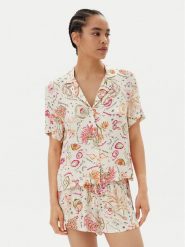 Hunkemöller Koszulka piżamowa 302113 Kolorowy Regular Fit. Koszule nocne Hunkemöller, m, bez wzorów, z wiskozy, bez ramiączek. Za 99.99 zł.