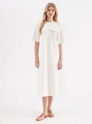 InWear Sukienka codzienna Zev 30108202 Biały Straight Fit. Białe sukienki InWear, na co dzień, s, bez wzorów, z syntetyku, bez kołnierzyka, bez ramiączek, proste. Za 259.99 zł.