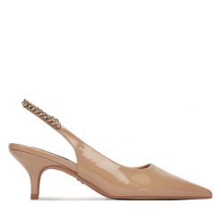 Sandały Nine West. Brązowe sandały Nine West, bez wzorów, bez obcasa, na szpilce, bez zapięcia. Za 229.99 zł.