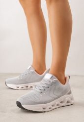 Szare Buty Sportowe na Grubej Geometrycznej Podeszwie Alexusa. Szare obuwie sportowe Born2be, z dresówki, bez zapięcia. Za 119.99 zł.