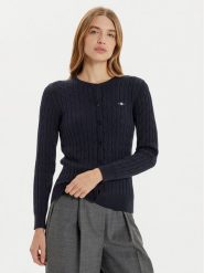 Gant Kardigan 4800103 Granatowy Slim Fit. Niebieskie kardigany GANT, s, bez wzorów, z bawełny. Za 649.99 zł.