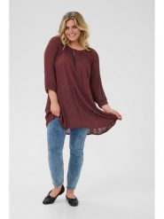 KAFFE curve Tunika w kolorze bordowym rozmiar: 48. Brązowe tuniki KAFFE curve, bez wzorów, z wiskozy, bez kołnierzyka, bez ramiączek. Za 95.69 zł.